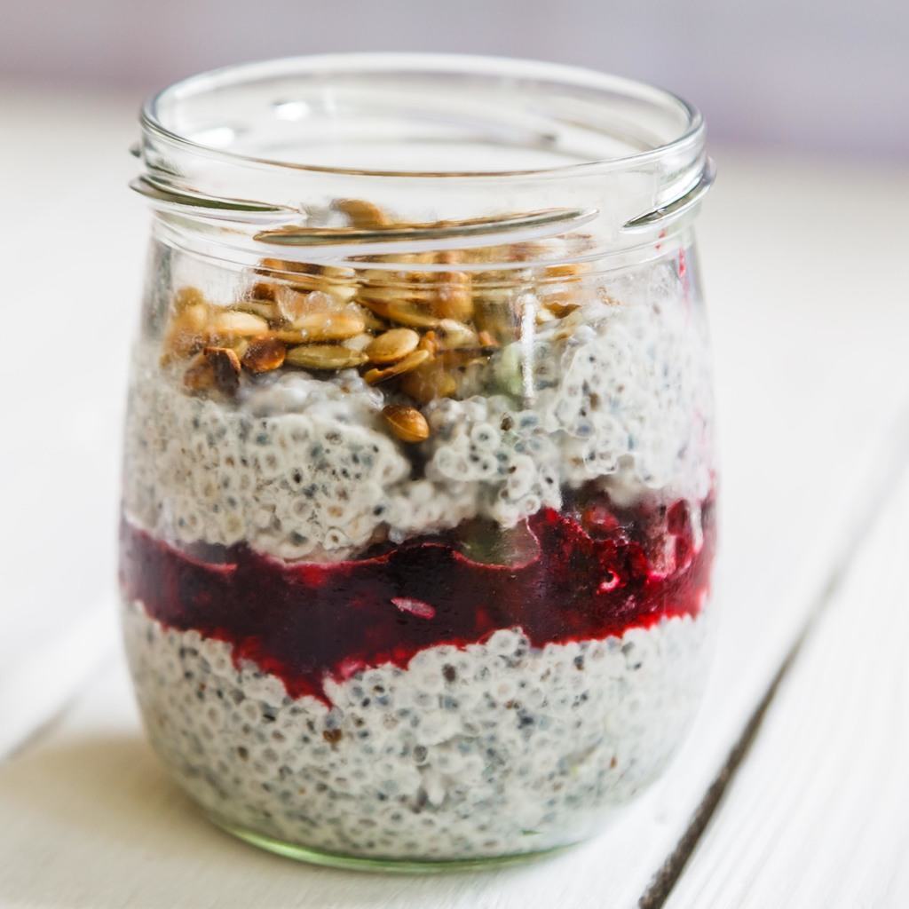 Coconut, Chia and Berry Breakfast Pot