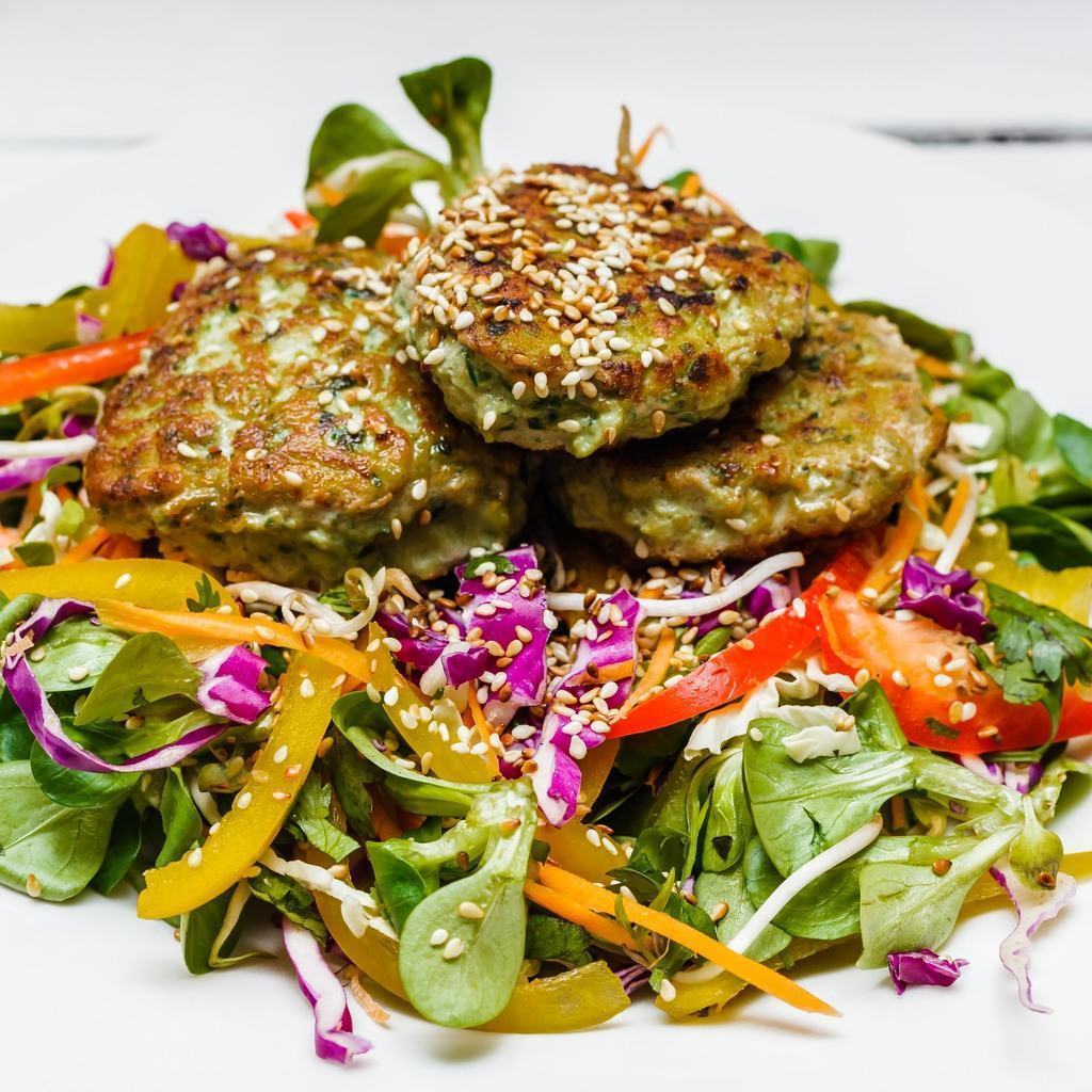 Asian Fish Cakes with Sesame Salad