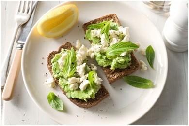 Avocado and Feta on Rye, Sprouted or Pumpernickel Bread