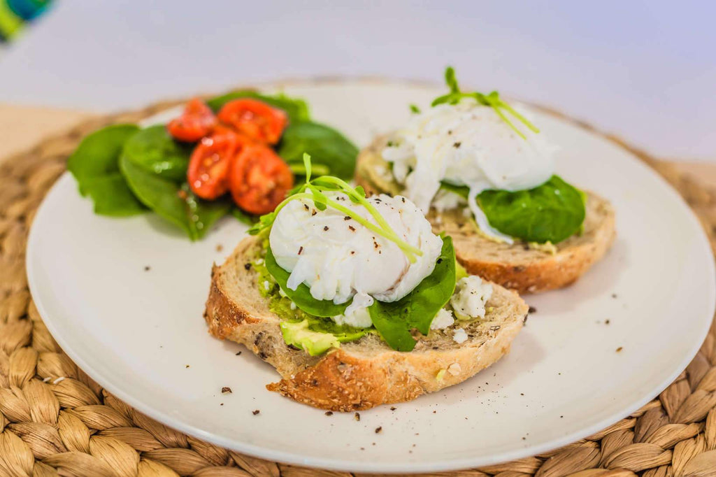 Poached Eggs with Avo Smash on Sourdough