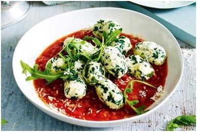 Ricotta and Spinach Gnocchi with Tomato Sauce